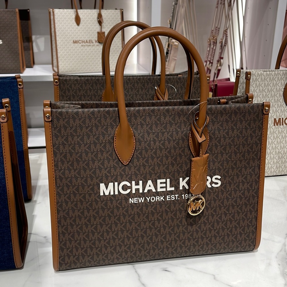 Michael Kors "Mirella" MD EW Tote Brown Shoulder Bag - 35F2G7ZT2B